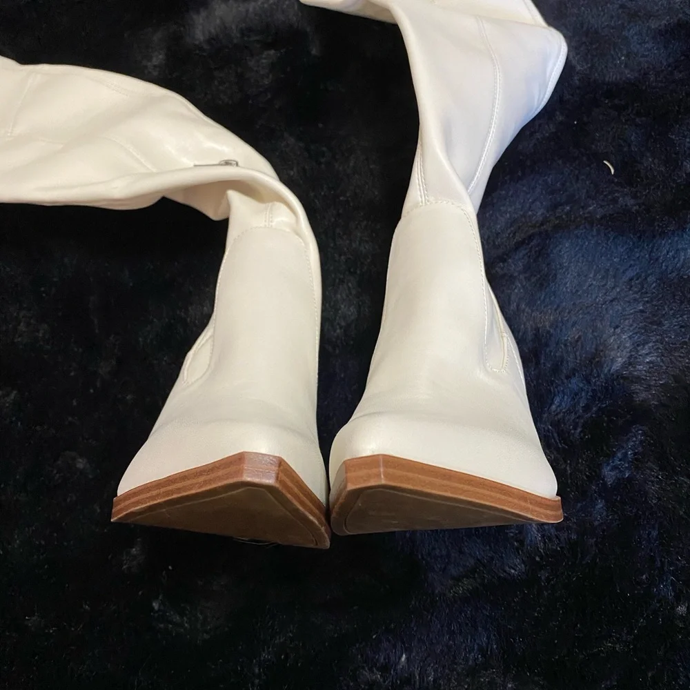 Marc Fisher Meyana Slouch Heeled Over the Knee Boots, Ivory, Size 9, EUC, - Picture 5 of 10